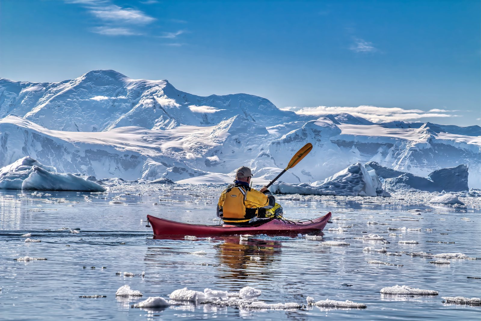 Sea kayaking on Christmas Day, Antarctic Peninsula