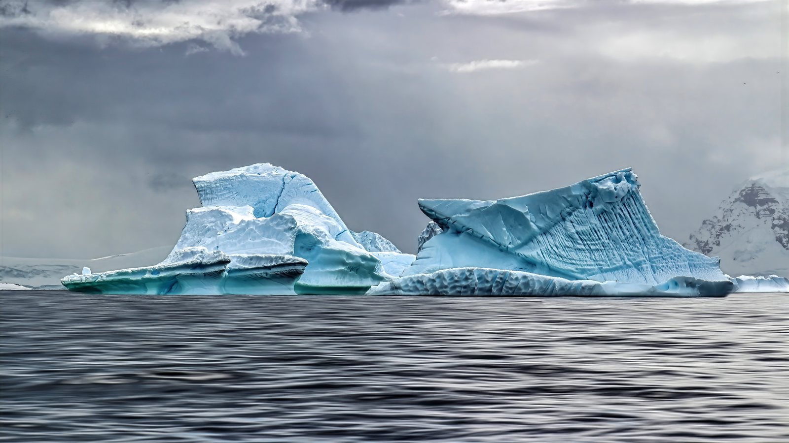 Iceberg under storm light, Antarctic Peninsula