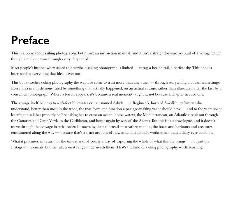 Reading the Sea — Preface page