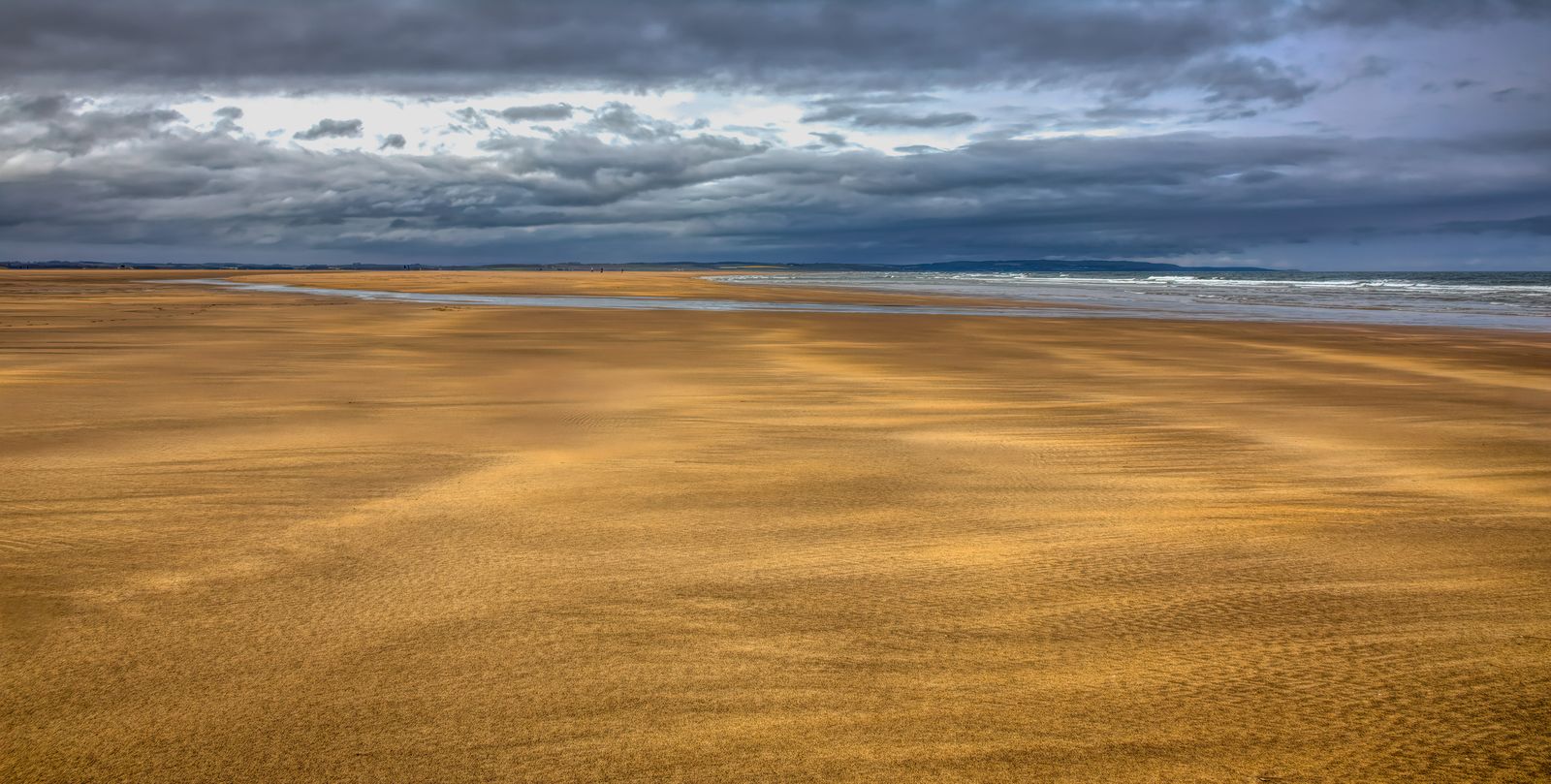 Tidal sands at dusk, Holy Island, Northumberland